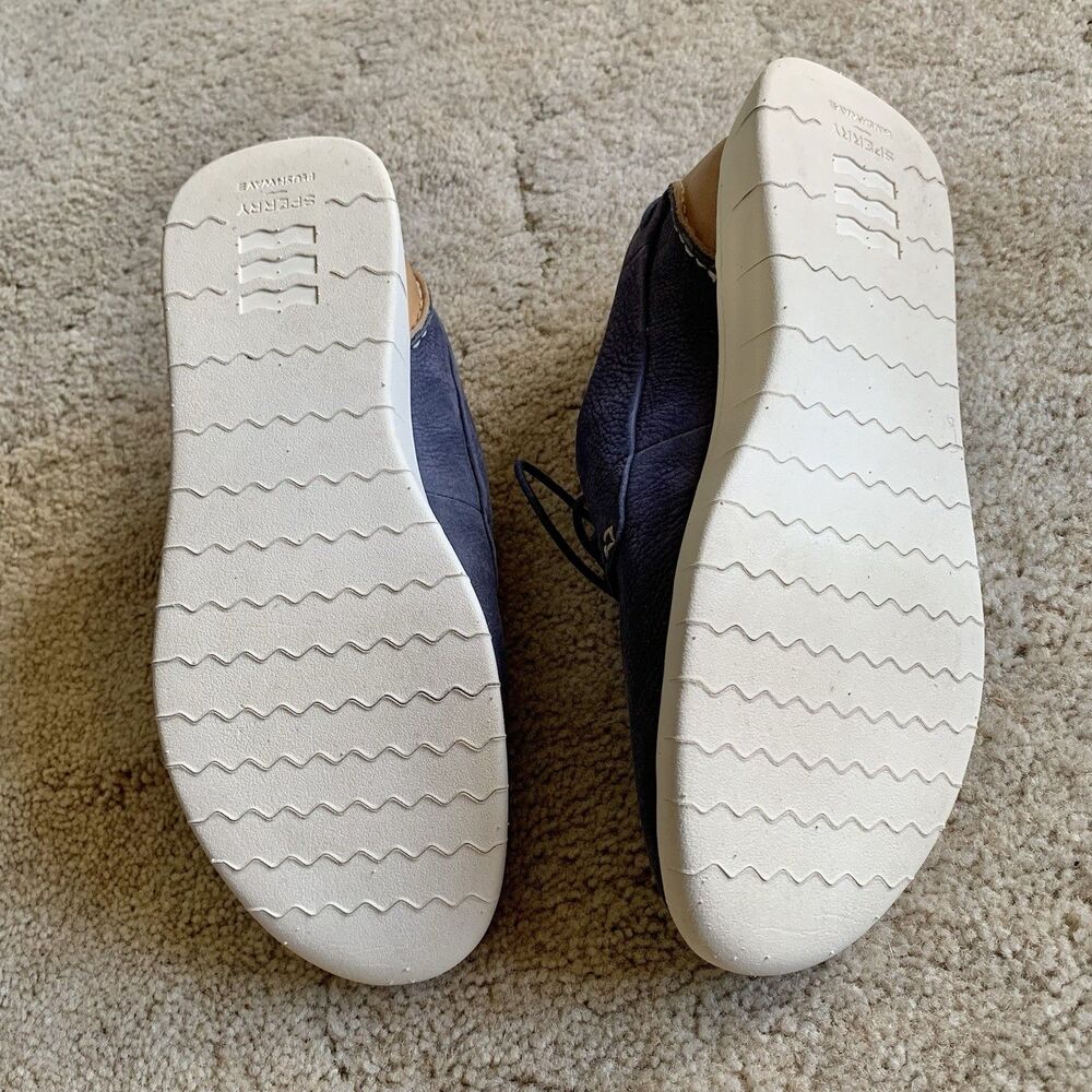 Sperry Women’s Coastal Plushwave Navy Blue Low Top Leather Boat Shoes/Sneakers 8 - Picture 10 of 14